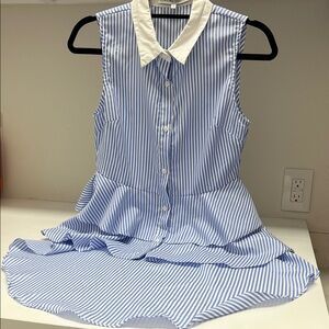 English Factory Blue and White Striped Blouse
